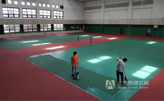 室內網球場塑膠施工圖片