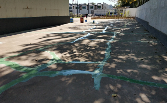 硅pu籃球場(chǎng)地面伸縮縫施工圖片