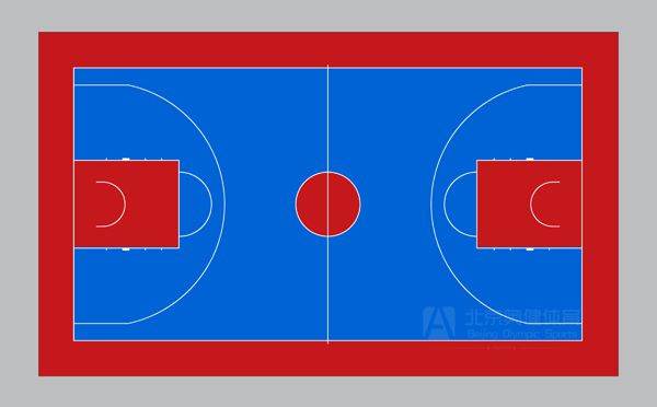 塑膠籃球場配色平面圖
